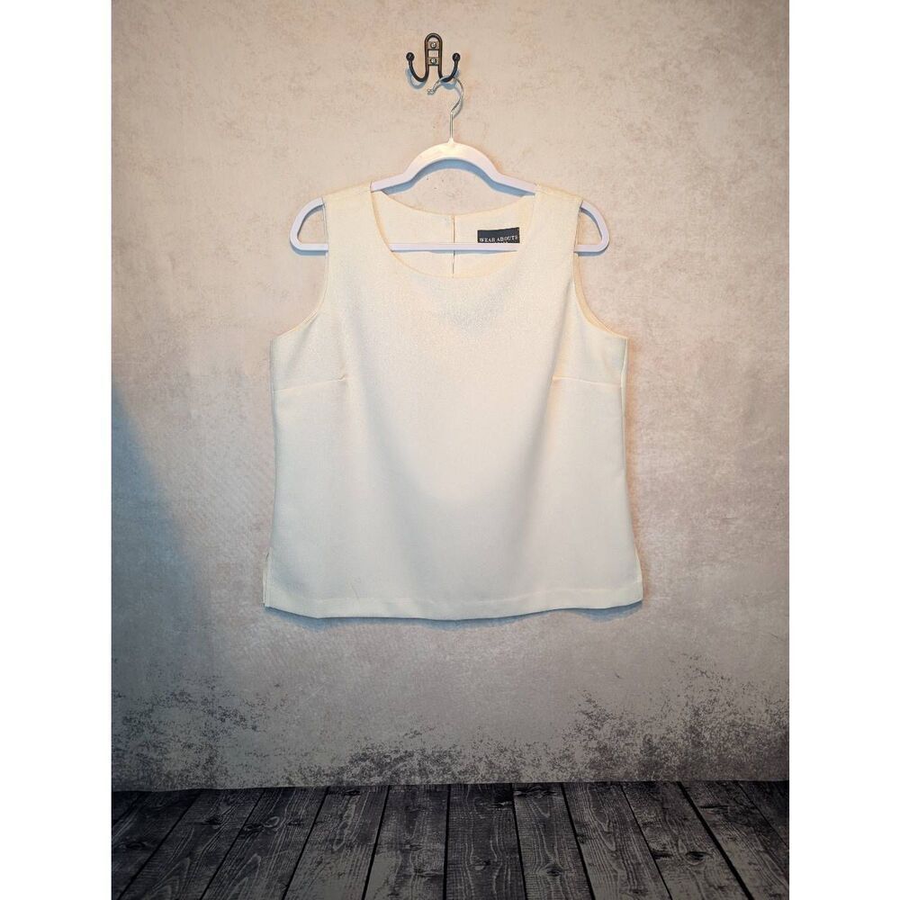 Whereabouts sleeveless white dress top size XL